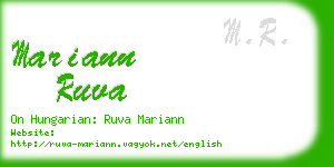 mariann ruva business card